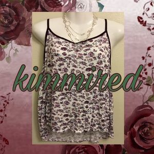 🆕 Burgundy Floral Tank Top ~ 3X ~ NWOT